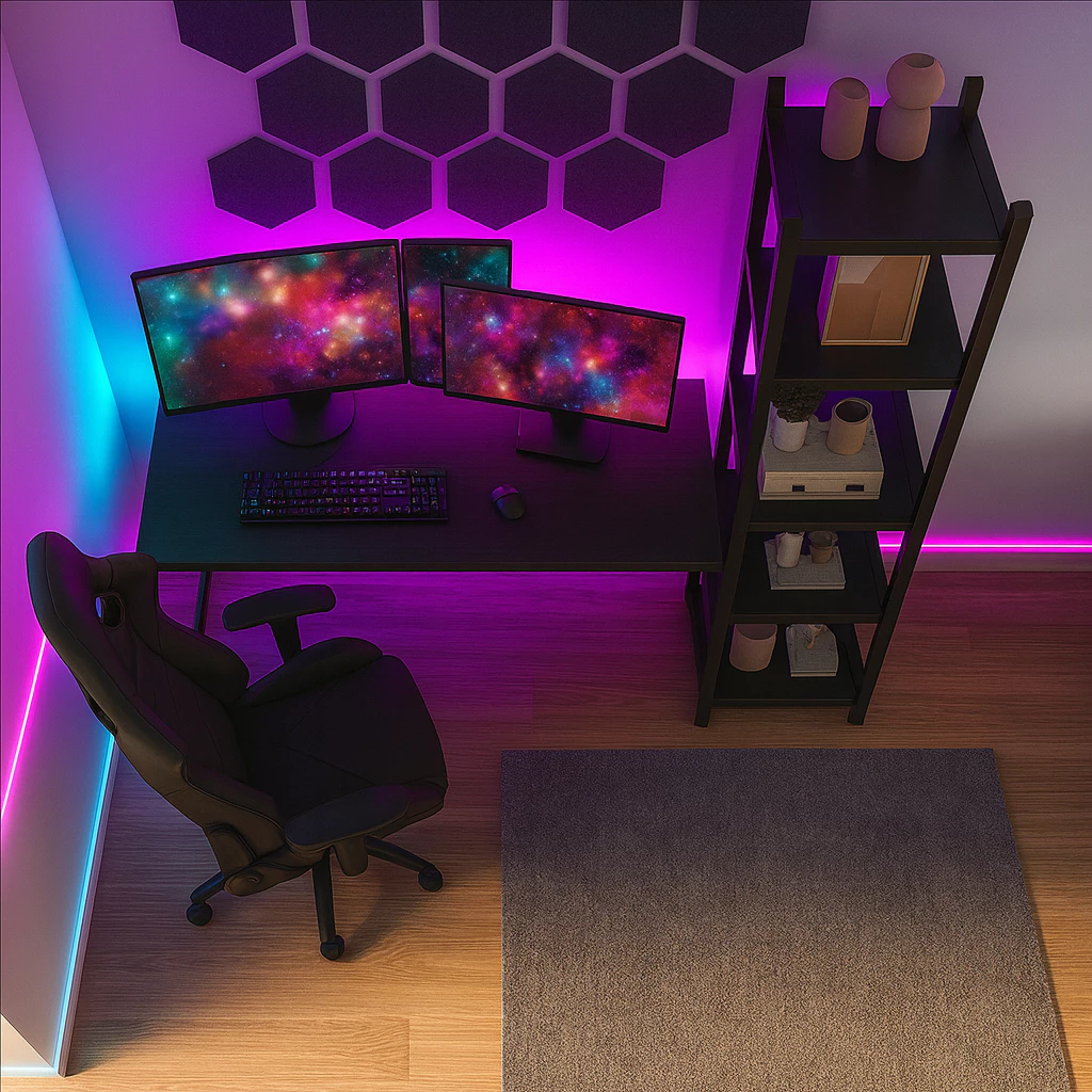 Mesa Escrivaninha Gamer Industrial com Prateleiras Mesa para Computador Home Office Estudo Trabalho