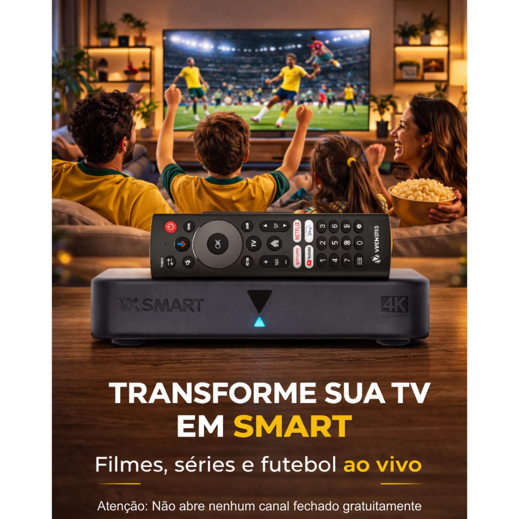 Receptor Vx Smart Vivensis Android Tv Sathd Regional, Sky, 4k