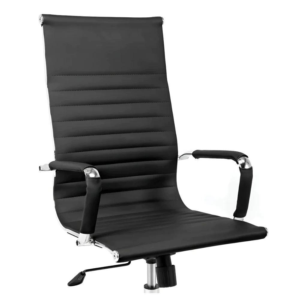 Cadeira Presidente Escritório Ergonômica Esteirinha Couro Sintético – Sistema Relax