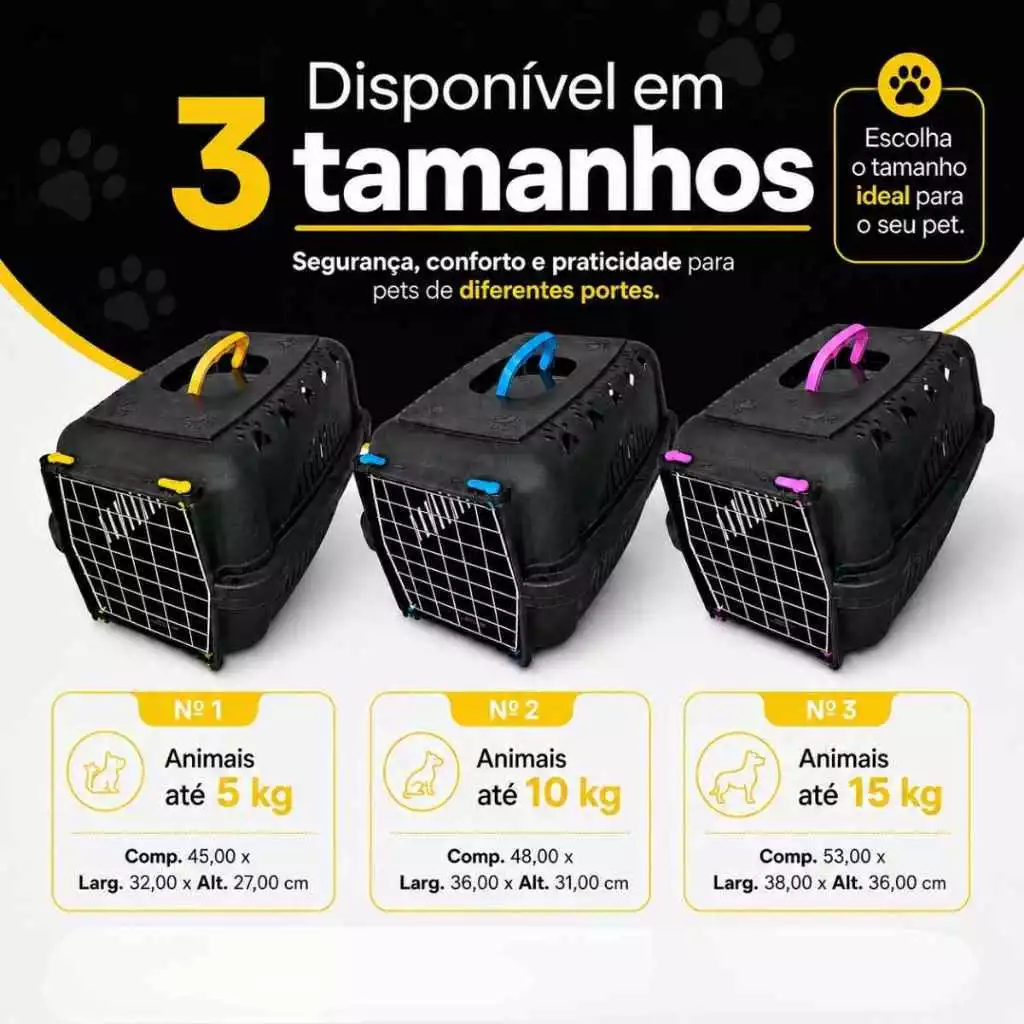 Caixa de Transporte Gatos Grande Pequena Cachorros Cães Gatos Pet Coelho Portinha Aço Ferro N1 N2 N3