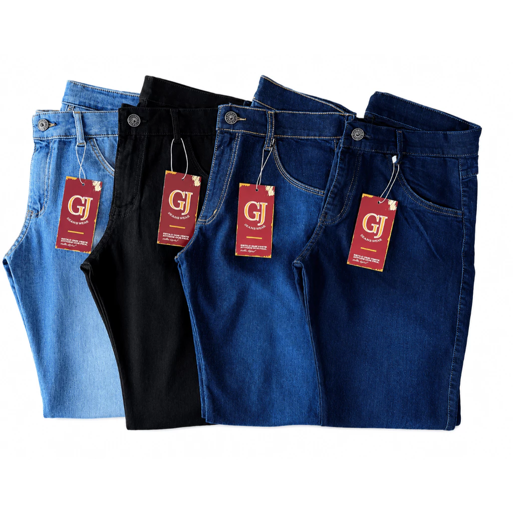 Kit 4 Calça Masculina Jeans Premium Slim Elastano Lycra