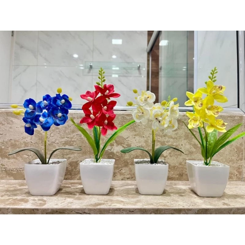 Kit Com 4 Vasos De Flores Artificiais Decorativas