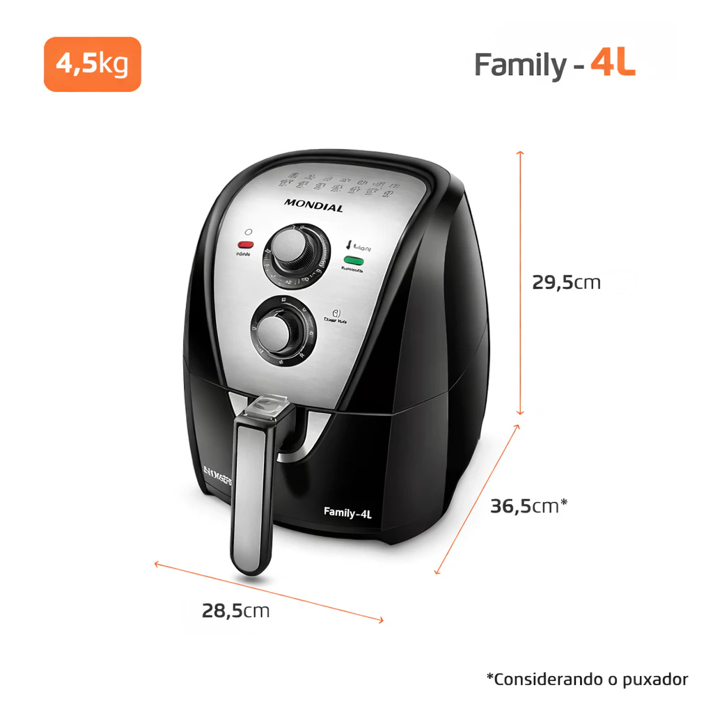 Air Fryer Mondial Family Inox 4L 1500W AF-31