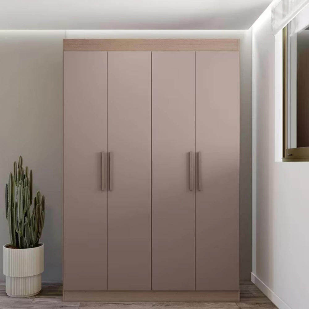 Guarda-Roupa Ville com 4 Portas 2 Gavetas e 2 Prateleiras 134cm de largura Bartira