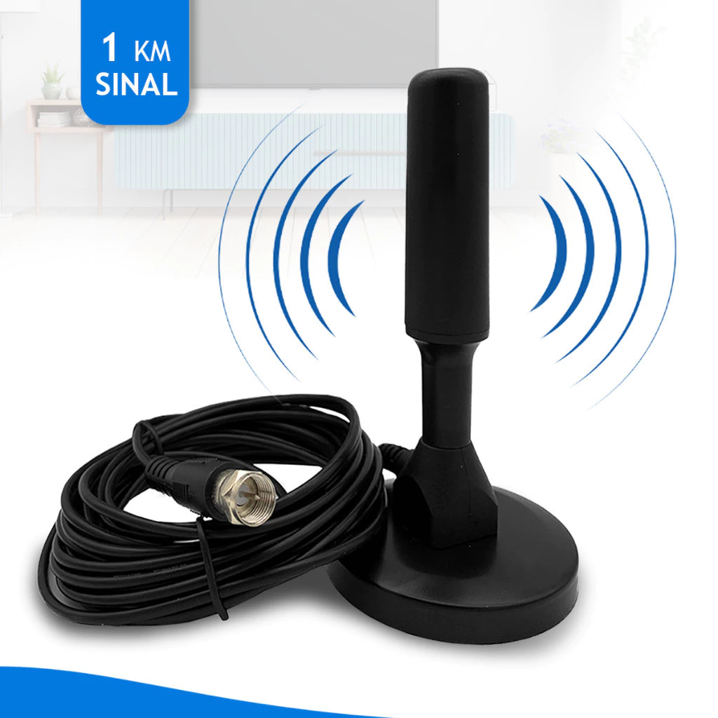 Antena Digital Interna Externa Full Hdtv 4K Cabo Grande
