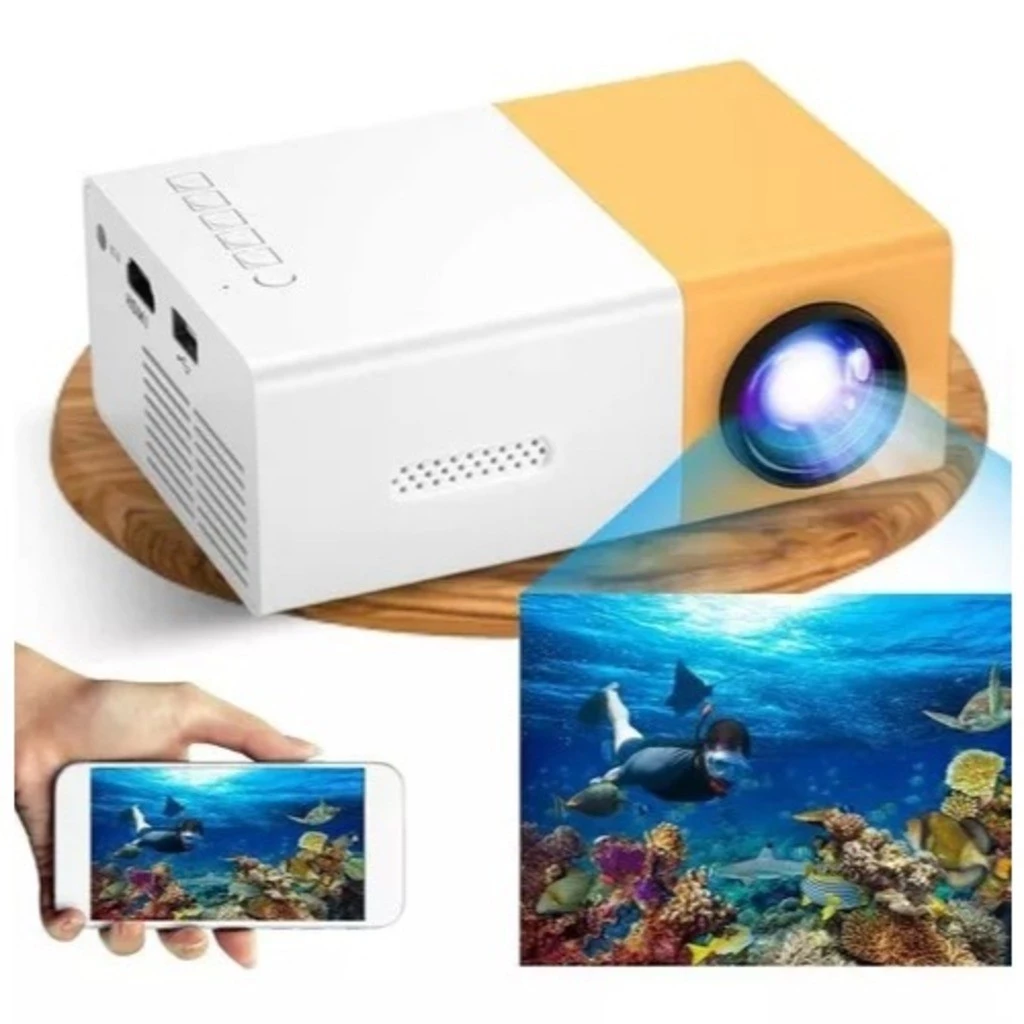 Projetor Portátil LED 1080p YG300 600 Lúmens para Filmes e Jogos