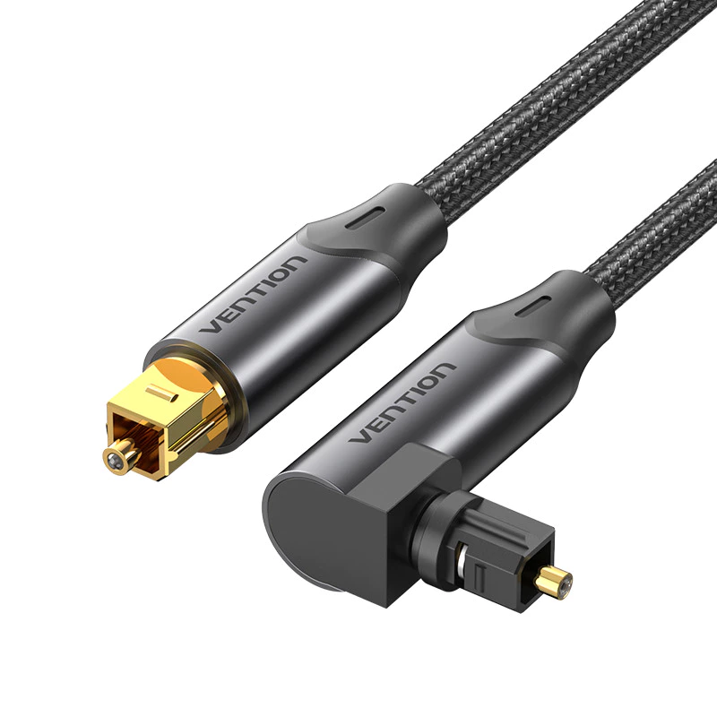 Cabo De Áudio Óptico 90º Toslink Spdif 1,5 Metros Vention